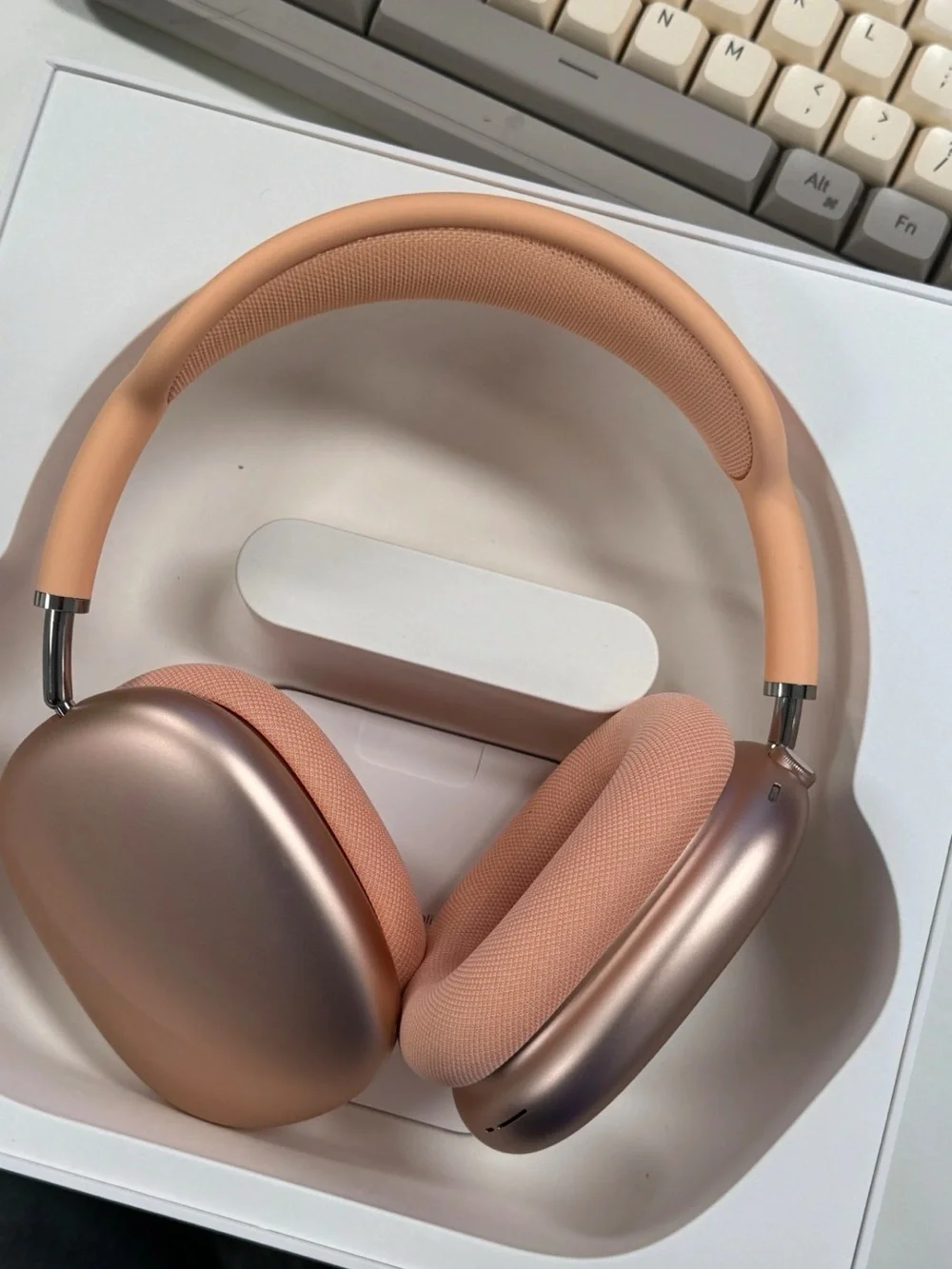 Apple Over-Ear Headphones in Orange with Peach Headband